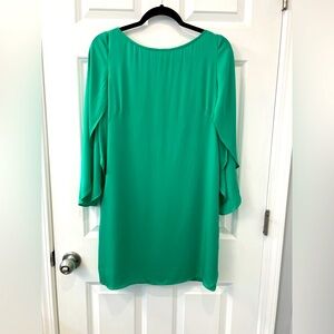 Milly Butterfly Sleeve Silk Shift Dress, Jade Green Size 8